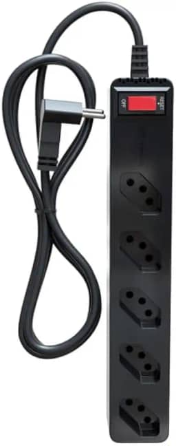Filtro de Linha iCLAMPER Energia 5 com Proteção contra Surtos Elétricos(DPS) LCF 5 Tomadas, 3 Pinos, 10 Amperes para PC, Notebook, Roteador, Monitor, Impressora, PS5, Alexa e etc, Bivolt, Cabo de 1m