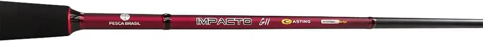 Pesca Brasil, Vara Para Molinete Impacto Gii 1,80m 25m 6,0-2 Pt Pesca Br Em Carbono Maciço, Ação Média Rápida, 12-25 lbs