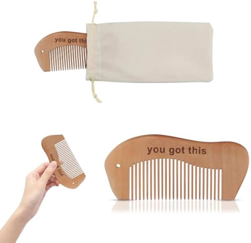 Pente de parto de madeira para alívio da dor do parto, presente de incentivo para mulheres grávidas, pente de parto e parto para alívio da dor na gravidez (com bolsa de pano)