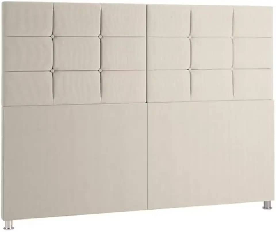 Cabeceira Estofada Com Pé De Cama Box Casal E Queen Modelo, Conforto Luxo, Ideal para Quarto Moderno Brasileiro(Areia,QUEEN 1.60)