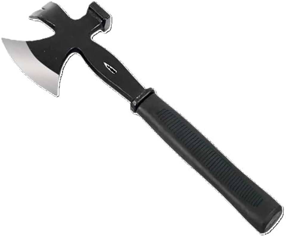 Mini Machado Com Cabo Emborrachado Para Cortar Arvore Madeira Machadinha de Aço Compacta Para Camping e Sobrevivência 3 em 1-31cm