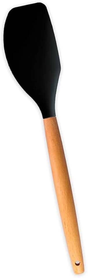 Oikos - Espátula de Silicone Reta Pão Duro com Cabo de Madeira Resistente para Cozinha