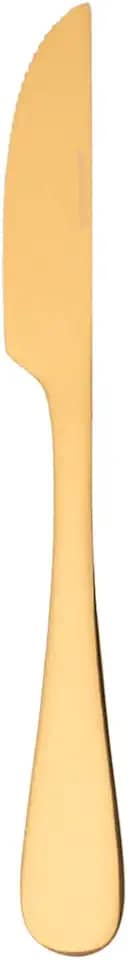 Mimo Style Faca de Churrasco Dourada Valentina de Aço Inoxidável, Brilhante Moderna e Elegante. Ideal para Todas as Ocasiões. Livre de BPA, Resistente e Durável