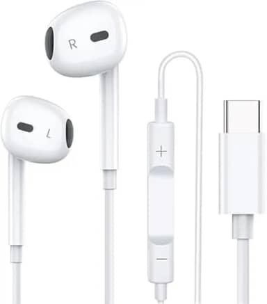 Fones de ouvido tipo C para iPhone 15 15 Pro 15 Pro Max 16 16 Pro Max com fio, fones de ouvido estéreo compatíveis com a maioria dos dispositivos com conector tipo C - DM SHOPP