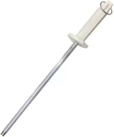 Chaira Estriada Profissional Inox 43cm Grande para Afiar Facas, Cutelos, Faca Açougueiro, Cozinha