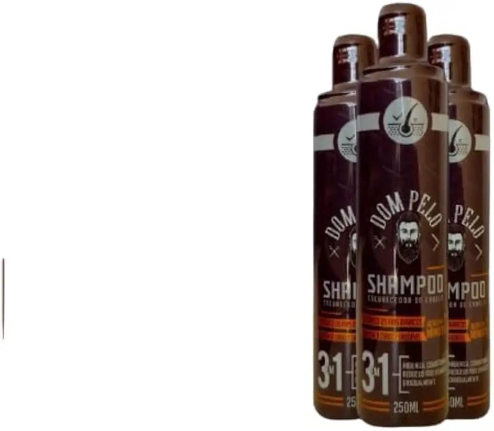 Kit 3 Shampoo Escurecedor Dom Pelo Nova formula 250ml 3 em 1 Cabelo, Barba, Bigode