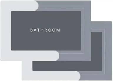 Kit 2 Tapetes Mágicos Ultra Absorventes Antiderrapantes, Secagem Rápida, Laváveis, Ideais para Banheiro, Lavabo e Lavanderia, Conforto, Segurança e Estilo para Sua Casa (Cinza)
