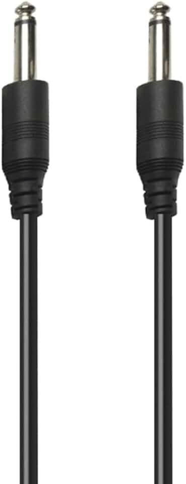 PluCable Cabo de audio P10 para P10 Mono P1050 Preto, Conexoes em metal, 5 Metros