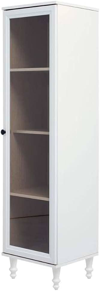 Cristaleira Estante Para Livros Ditália 1 Porta Vidro E-963 Cor:branco