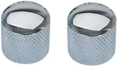 Knob Metal de Pressão para Guitarra Baixo Cromado Prata Kit Com 2