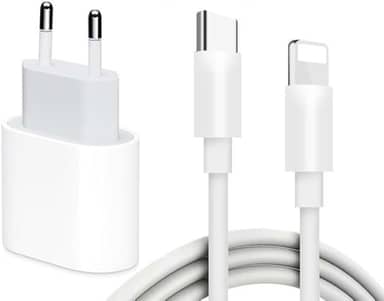 Kit Carregador para iPhone Turbo 30W e Cabo USB Tipo-C PD Compatível com iPhone 11 12 13 14 PRO PLUS PRO MAX/iPad