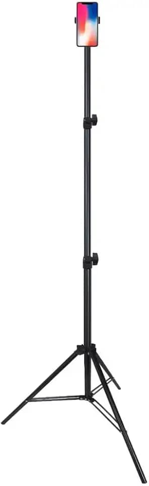 Suporte Tripé para Celular - Até 1,80m - Suporte Telescópico de Celular - Tripé Ajustável para 3 Alturas Portátil com Rotação 360° - Base para Celular Profissional 66cm à 1,80m para Gravação e Fotos