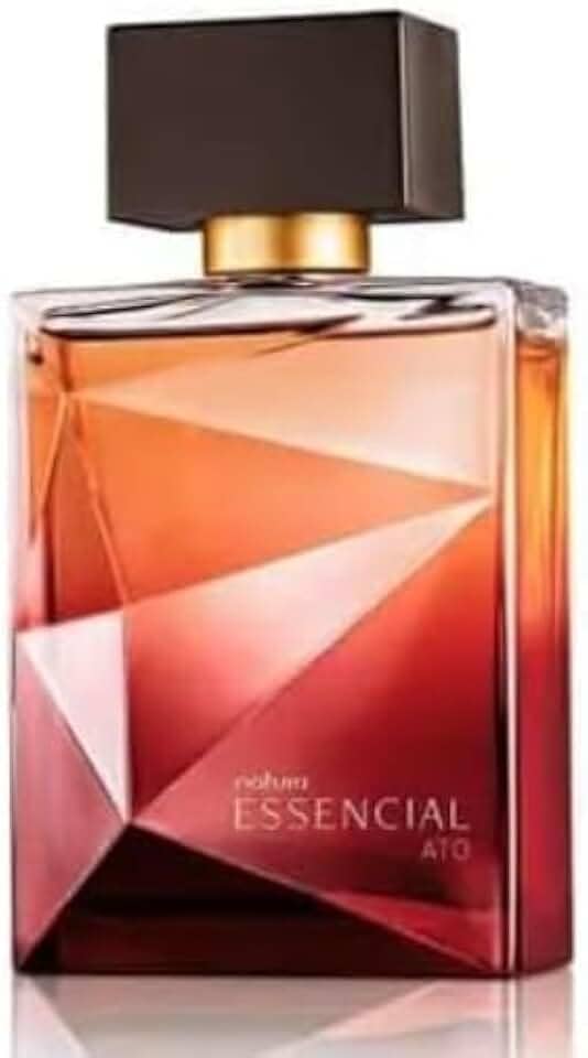 Natura Essencial Ato Perfume Masculino, Fragrância Amadeirada, Miniatura 25ml, Frasco Geométrico Vermelho Degradê