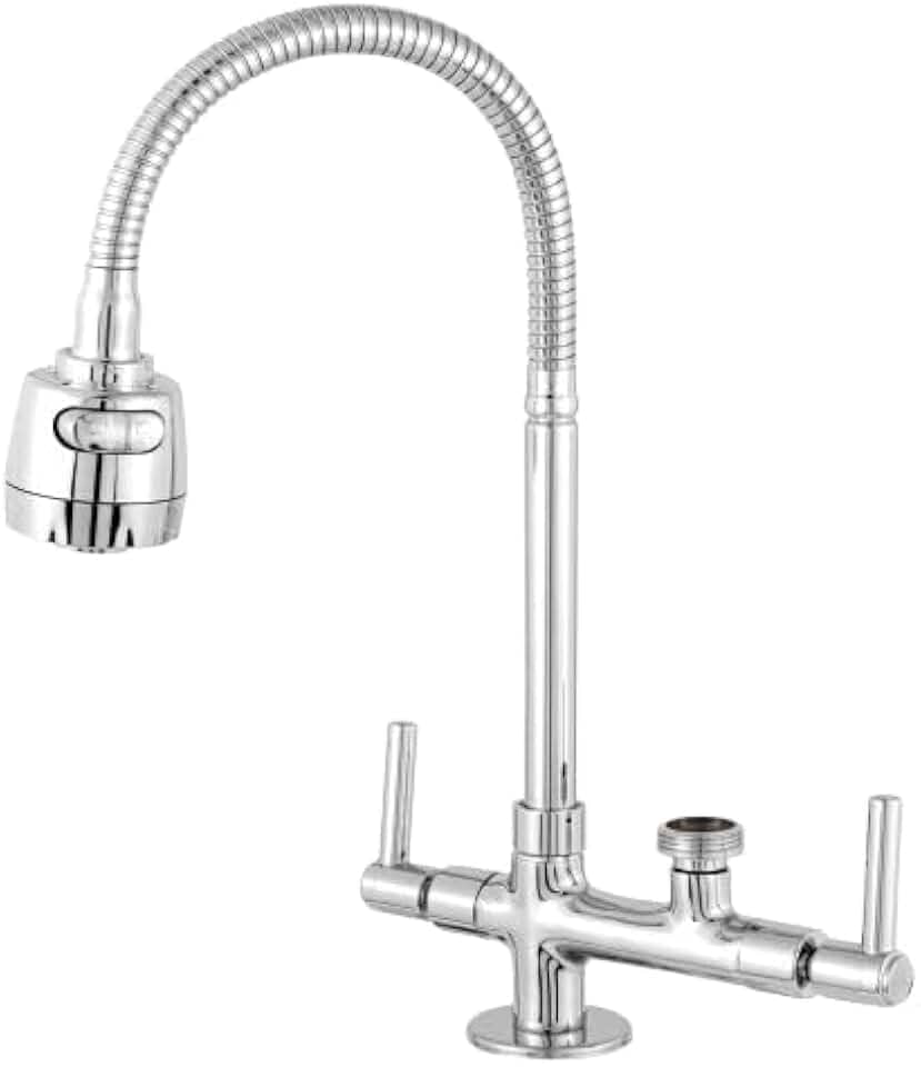 Torneira Flexivel Gourmet De Bancada, Inox, Abs, Com Saida 3/4 Para Maquina e Purificador, Filtro