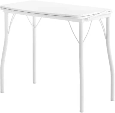 Mesa Dobrável Tampo Branco Tubos Brancos Carraro