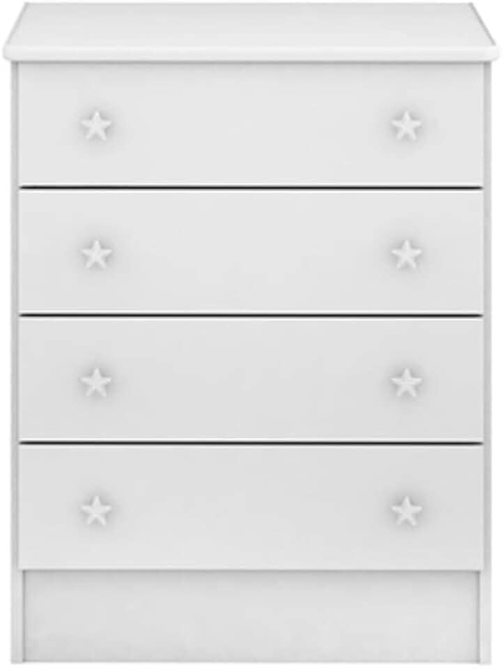 Cômoda Infantil Com 4 Gavetas Doce Sonho Branco