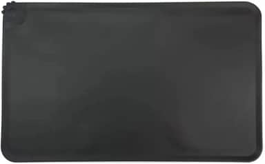 Tapete de Silicone Impermeável Antiderrapante p/Pet Bordas Elevadas, Lavável p/Comedouro de Gato e Cachorro (Preto (48x30cm))