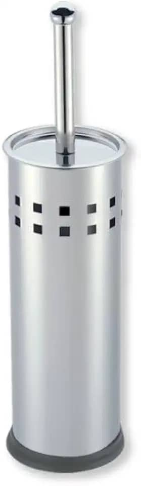 Escova Sanitária em Aço Inox, Design Vazado, Base Redonda