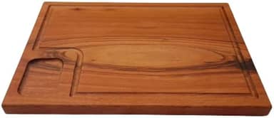 Tábua de Corte Madeira Maciça 40x30cm para Churrasco Cozinha Legumes e Peixe