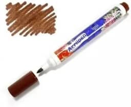 Caneta Para Tecido Acrilex Acrilpen 20ml - Marrom 531 - Pintura Permanente com Alta Fixação É Ideal Para Personalizar E Detalhar Seus Projetos De Tecido Com Precisão E Durabilidade