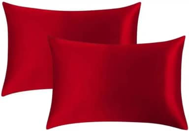 Kit 2 fronhas de cetim seda cabelo cacheado anti frizz (Vermelha)