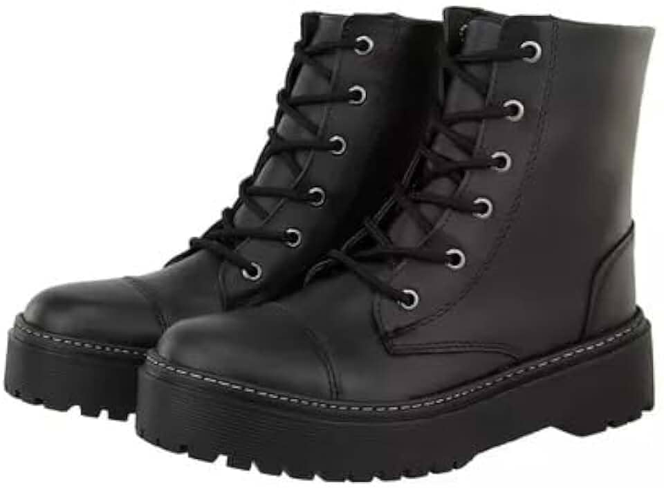 Bota Blogueira Coturno Feminina Retta Tendência Preto