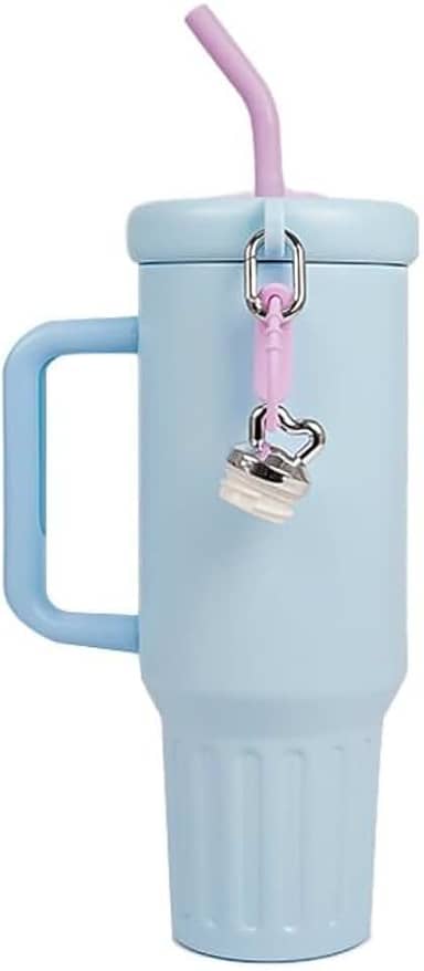 Copo Térmico Inox Portátil 1200ml Garrafa Térmica Inoxidável com Tampa e Canudo Inox Sem Logo Marca(AZUL)