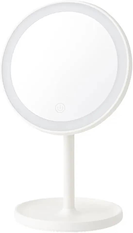 Espelho de Maquiagem Portátil com LED – Recarregável USB – Ideal para Penteadeira, Barbear e Viagem