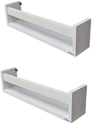 Prateleira de parede Porta Livros revistas brinquedos Infantil MDF Branca 2pç 60 cm