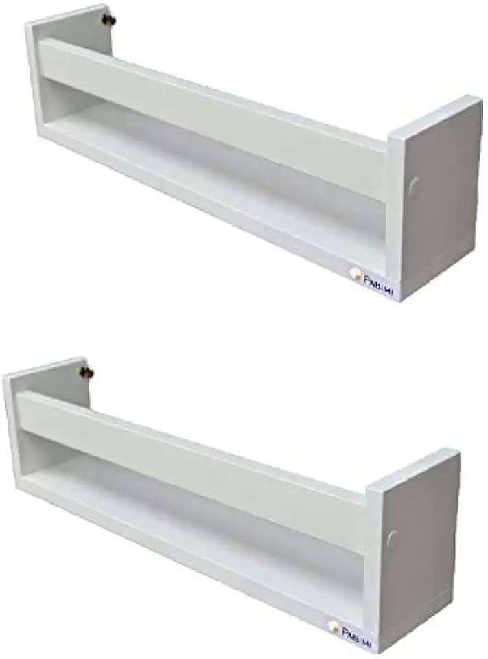 Prateleira de parede Porta Livros revistas brinquedos Infantil MDF Branca 2pç 60 cm