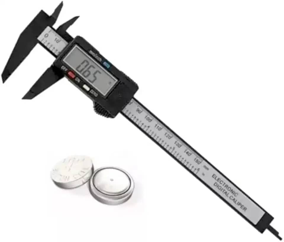 Paquímetro Digital 150mm com Display LCD, Conversão mm/Inch, 4 Modos de Medição, Resolução 0,1mm, Função Zero, Corpo em ABS, Acompanha 2 Baterias, Ideal para Marcenaria, Mecânica e DIY