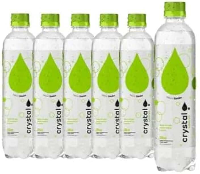 Kit Crystal Água Saborizada com Gás, 6 Garrafas de 510ml, Sabores Melancia, Morango, Limão e Tangerina (6 Unidades)