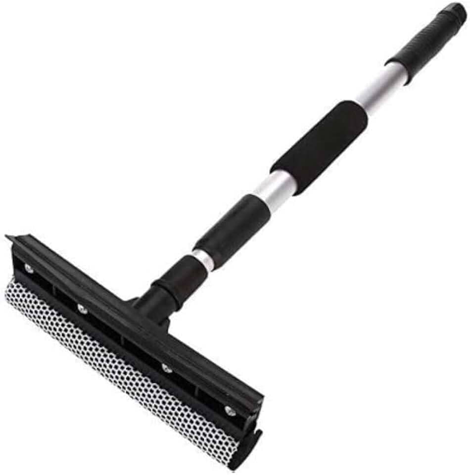 Rodo Janela Box Sacadas Profissional Limpador Vidros Com Cabo Extensível Preto Exclusivo