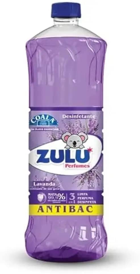 Zulu Perfumes Desinfetante Multiuso Antibacteriano Translúcido 2L Lavanda