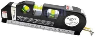 Trena Laser Digital Profissional Multiuso 4 em 1 | Nível a Bolha (3 Eixos), Régua Métrica, Laser de Alinhamento e Trena 2,5m | Ferramenta para Construção, Decoração e DIY | Inclui 3 Baterias AG13