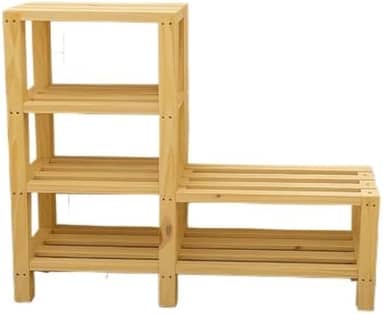 Armário Organizador de Pinus com 4 Prateleiras Reforçadas Para Cozinha, Banheiro e Lavanderia Ideal para Famílias e Apartamentos