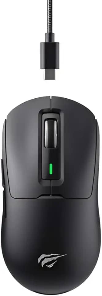 Mouse Gamer Havit MS969SE Black, Tri-Mode, Bluetooth 5.1, Sem Fio 2.4GHz, Cabo USB, 6 Botões, Design Leve, Chip Nível Gamer, Até 8000 DPI, Preto