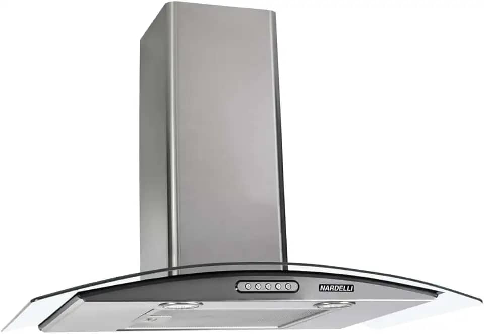 Coifa de Parede de Vidro Curvo, 70cm 4 e 5 bocas, 220V Nardelli