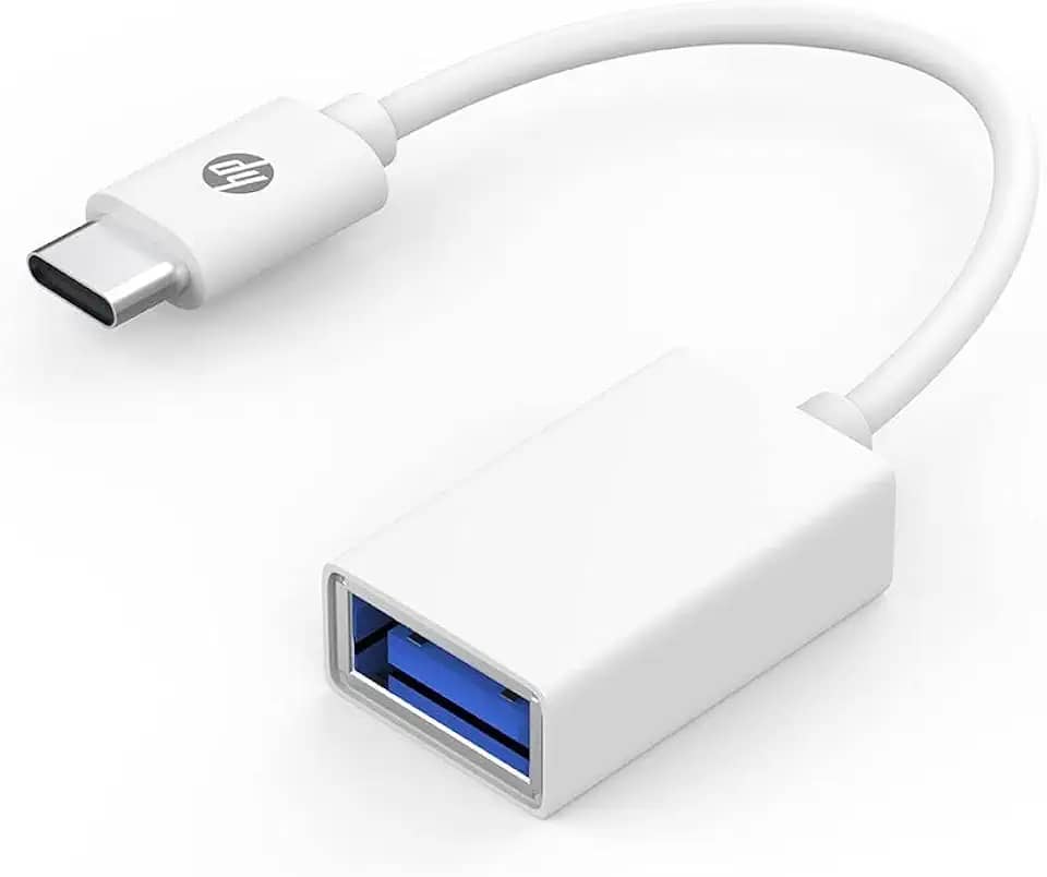 HP Cabo Adaptador OTG USB 3.0 para USB-C, DHC-TC105, Branco, Transmissão de dados de 5Gbps/s, 9YF06AA