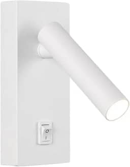 Arandela Leitura Cabeceira Com LED Interruptor Spot Quarto Branco Bet52