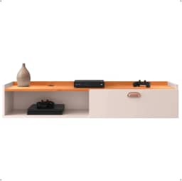 Rack Suspenso Home Classic Decoração Casa Apartamento Pequeno Sala Estar Quarto Tv 32 42 50 Polegadas 1 Porta Puxador Concha - Lojas RPM (Off White/Cinamomo)