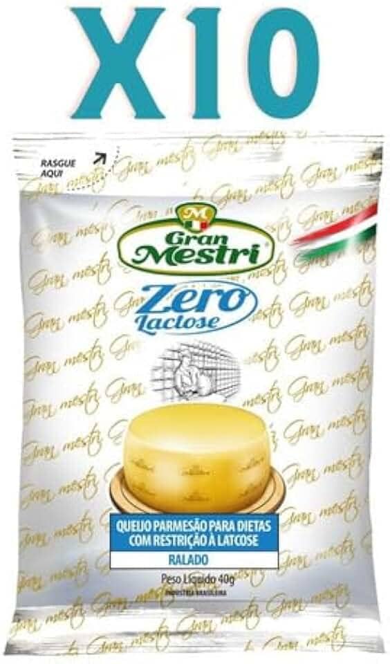 Kit 10 Queijos Parmes?o Ralado Zero Lactose 40g
