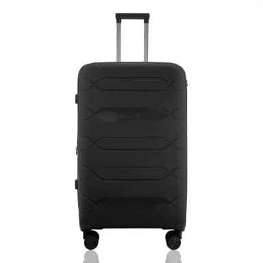 Mala Grande Polipropileno Despachada Viagem Internacional Expansiva Rodas Duplas 360º Cadeado TSA Gladiador P1G Preto