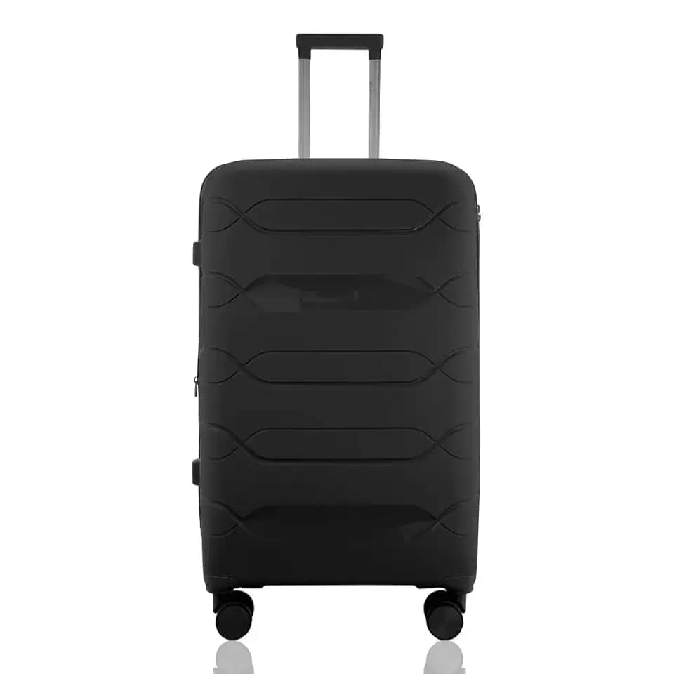 Mala Grande Polipropileno Despachada Viagem Internacional Expansiva Rodas Duplas 360º Cadeado TSA Gladiador P1G Preto