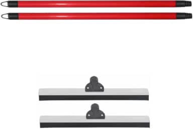 2 Rodos de Alumínio 40cm EVA Simples com Cabo Reforçado – Leve, Resistente e Eficiente para Puxar Água Rápido – Ideal para Limpeza Doméstica, Banheiros, Cozinhas, Quintal e Áreas Internas/Externas