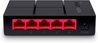 MERCUSYS MS105G - Switch Gigabit RJ45 de 5 portas, Ethernet LAN 10/100/1000 Mbps, Plug and Play, Switch de mesa, casa e escritório, pequeno, caixa de plástico