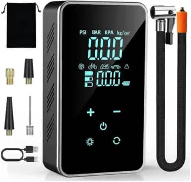 Calibrador Portátil Compressor de Ar e Calibrador de Pneu Inflador Inteligente Digital com LED