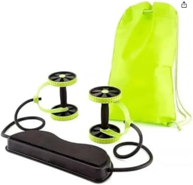 Aparelho de Exercícios para Emagrecer e Malhar em Casa, 44 Exercícios, 6 Níveis de Resistência, Verde com Preto, 41x5x5cm