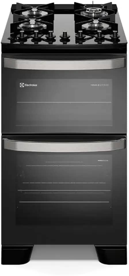 Fogão 4 bocas Electrolux Preto Experience Mesa vidro, 2 Fornos e Tripla Chama (FE4DP) (220 Volts)