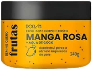 Esfoliante Corporal Facial Poran Manga Rosa 240g - Esfoliação Alta, Pele Macia e Renovada - PR220